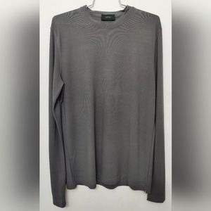 Slowear Zanone long sleeve cotton tshirt round neck gray size Medium